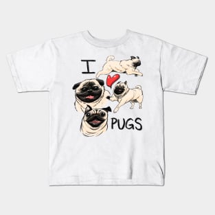 I love pugs Kids T-Shirt